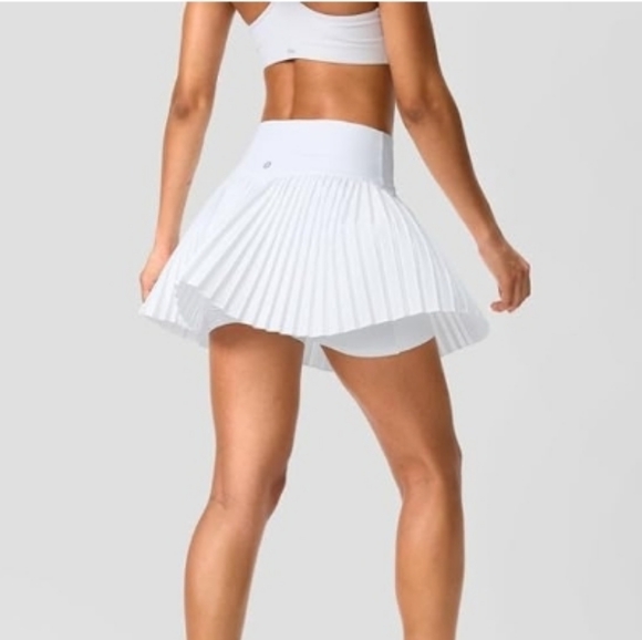 Pleated Tennis Skirt with Pockets High Waisted Athletic Golf Skirt White - Picture 4 of 7